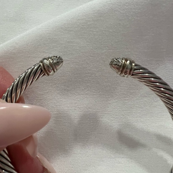 Classic cable 5mm Bracelet with diamonds - Picture 14 of 16